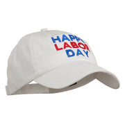 Happy Labor Day Embroidered Washed Cap