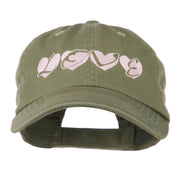 Love Hearts Embroidered Cotton Cap