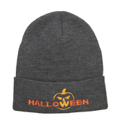 Halloween Pumpkin Face Embroidered Long Beanie