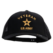 U.S. Army Veteran Military Embroidered Solid Cotton Twill Mesh Prostyle Cap