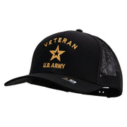 U.S. Army Veteran Military Embroidered Solid Cotton Twill Mesh Prostyle Cap
