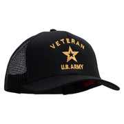 U.S. Army Veteran Military Embroidered Solid Cotton Twill Mesh Prostyle Cap