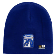 Licensed 18th Airborne Corps Embroidered 8 Inch Knitted Short Beanie - Royal OSFM
