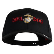 Devil Dog Embroidered Solid Cotton Twill Pro Style Cap - Black OSFM