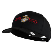 Devil Dog Embroidered Solid Cotton Twill Pro Style Cap - Black OSFM