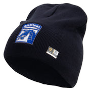 Licensed 18th Airborne Corps Embroidered 8 Inch Knitted Short Beanie - Navy OSFM