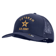 U.S. Army Veteran Military Embroidered Solid Cotton Twill Mesh Prostyle Cap