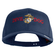 Devil Dog Embroidered Solid Cotton Twill Pro Style Cap - Navy OSFM