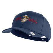 Devil Dog Embroidered Solid Cotton Twill Pro Style Cap - Navy OSFM