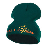 Halloween Pumpkin Face Embroidered Long Beanie