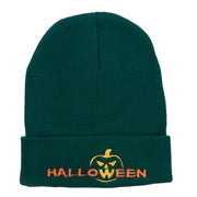 Halloween Pumpkin Face Embroidered Long Beanie