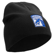 Licensed 18th Airborne Corps Embroidered 8 Inch Knitted Short Beanie - Black OSFM