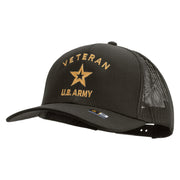 U.S. Army Veteran Military Embroidered Solid Cotton Twill Mesh Prostyle Cap