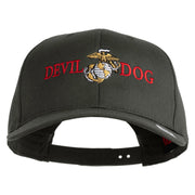 Devil Dog Embroidered Solid Cotton Twill Pro Style Cap - Charcoal OSFM
