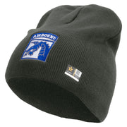 Licensed 18th Airborne Corps Embroidered 8 Inch Knitted Short Beanie - DK-Grey OSFM