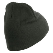 Licensed 18th Airborne Corps Embroidered 8 Inch Knitted Short Beanie - DK-Grey OSFM