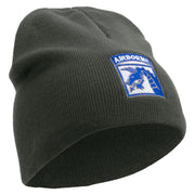 Licensed 18th Airborne Corps Embroidered 8 Inch Knitted Short Beanie - DK-Grey OSFM