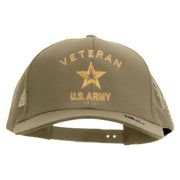 U.S. Army Veteran Military Embroidered Solid Cotton Twill Mesh Prostyle Cap
