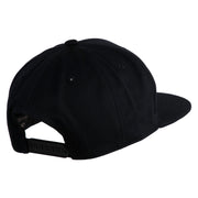 Gold Lion Iron on Patched 6 Panels Round Bill Cap - Black OSFM