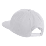 Gold Lion Iron on Patched 6 Panels Round Bill Cap - White OSFM