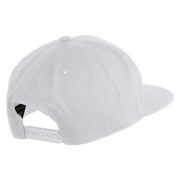 Gold Lion Iron on Patched 6 Panels Round Bill Cap - White OSFM