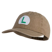 Luigi Patched Unstructured Pigment Dyed Cotton Cap - Khaki OSFM