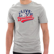 Live Love Baseball Graphic Design Short Sleeve Cotton Jersey T-Shirt