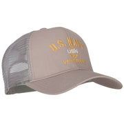 USN Veteran Embroidered Solid Cotton Mesh Pro Cap