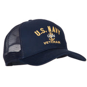 USN Veteran Embroidered Solid Cotton Mesh Pro Cap