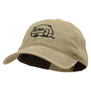 RV Camper Embroidered Washed Cotton Brass Buckle Cap