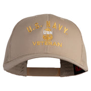 USN Veteran Embroidered Solid Cotton Twill Mesh Prostyle Cap - Khaki OSFM