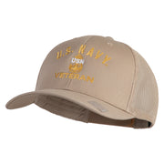 USN Veteran Embroidered Solid Cotton Twill Mesh Prostyle Cap - Khaki OSFM