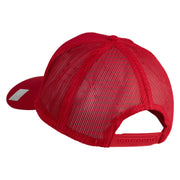 USN Veteran Embroidered Solid Cotton Twill Mesh Prostyle Cap - Red OSFM