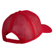 USN Veteran Embroidered Solid Cotton Twill Mesh Prostyle Cap - Red OSFM