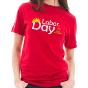 Labor Day Graphic Design unisex Ring Combed Cotton Short Sleeve Deluxe Jersey T-Shirt