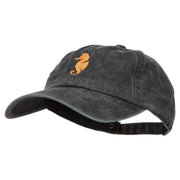 Seahorse Embroidered Washed Cotton Cap