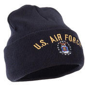 US Air Force Logo Military Embroidered Long Beanie