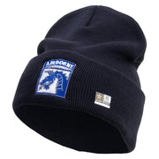 Licensed 18th Airborne Corps Embroidered 12 Inch Long Knitted Beanie - Navy OSFM