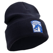 Licensed 18th Airborne Corps Embroidered 12 Inch Long Knitted Beanie - Navy OSFM