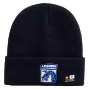 Licensed 18th Airborne Corps Embroidered 12 Inch Long Knitted Beanie - Navy OSFM