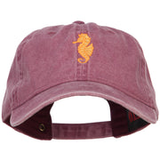 Seahorse Embroidered Washed Cotton Cap