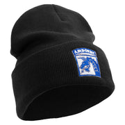 Licensed 18th Airborne Corps Embroidered 12 Inch Long Knitted Beanie - Black OSFM