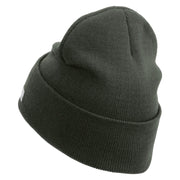 Licensed 18th Airborne Corps Embroidered 12 Inch Long Knitted Beanie - DK-Grey OSFM