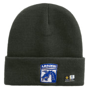Licensed 18th Airborne Corps Embroidered 12 Inch Long Knitted Beanie - DK-Grey OSFM