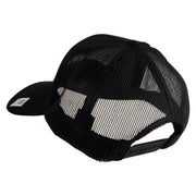 Marines Letter Embroidered Solid Cotton Twill Mesh Prostyle Cap - Black OSFM