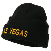 Las Vegas Embroidered Long Beanie