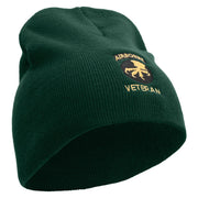 Licensed 17th Airborne Division Veteran Embroidered 8 Inch Knitted Short Beanie - DK-Green OSFM