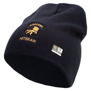 Licensed 17th Airborne Division Veteran Embroidered 8 Inch Knitted Short Beanie - Navy OSFM