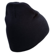 Licensed 17th Airborne Division Veteran Embroidered 8 Inch Knitted Short Beanie - Navy OSFM