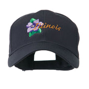 USA State Flower Illinois Violet Embroidered Cap